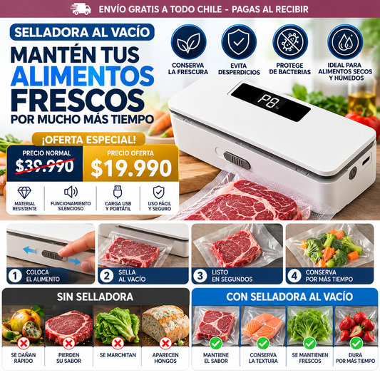 Mini selladora de bolsas portátil recargable USB