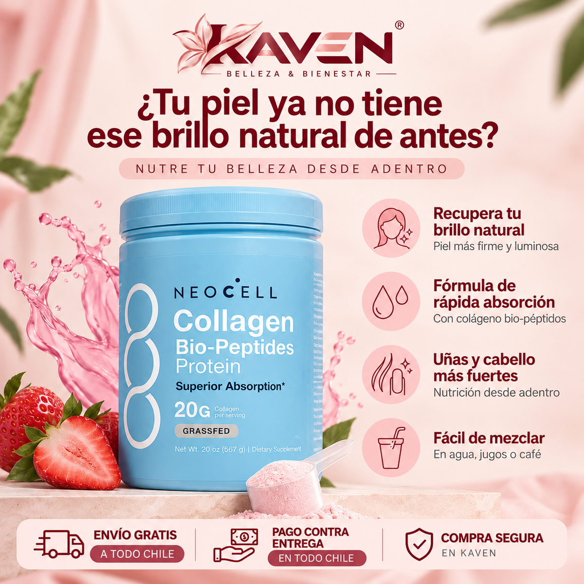 NeoCell Collagen Bio-Peptides con envío gratis y pago contra entrega en Chile